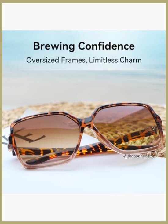 Oversized Square Sunglasses with UV Protection, Unisex Fashion Shades main image 4